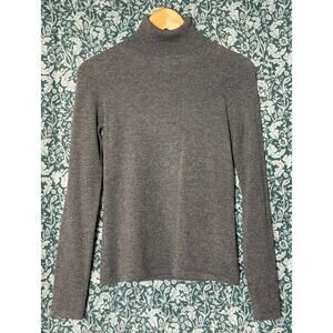 Vintage Gray‎ Neiman Marcus 100% Cashmere Turtleneck Sweater XS SEE CONDITION
